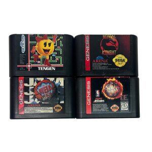 Sega Genesis Video Game Lot Ms Packman NBA Jam Mortal Kombat